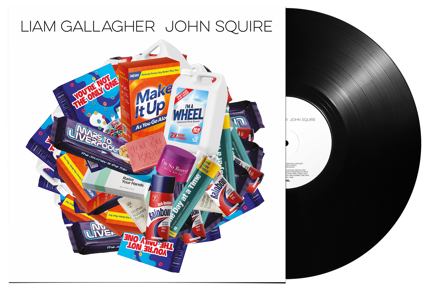 新品同様 Liam Gallagher John Squire 限定ピクチャー Liam Gallagher John Squire Exclusive Split Blue & Red Vinyl